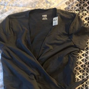 Vs pink wrap around shirt